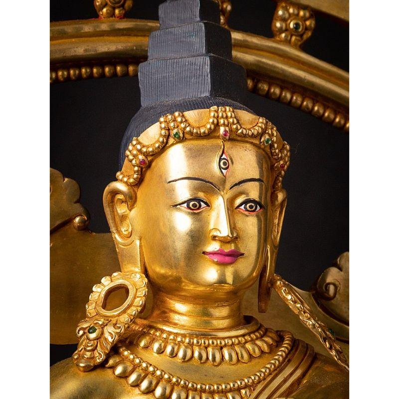 Sehr schöne vergoldete Bronze Shiva Nataraja aus Nepal im Angebot 7