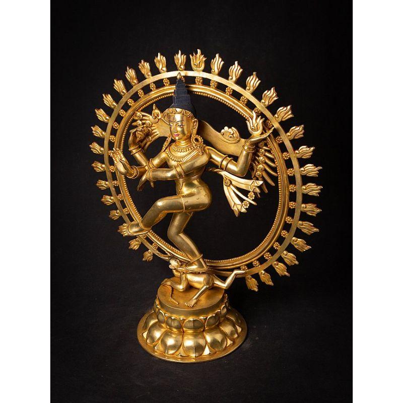 Sehr schöne vergoldete Bronze Shiva Nataraja aus Nepal im Angebot 8