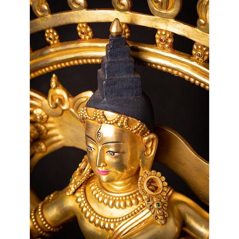 Sehr schöne vergoldete Bronze Shiva Nataraja aus Nepal im Angebot 9