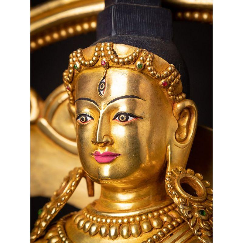 Sehr schöne vergoldete Bronze Shiva Nataraja aus Nepal im Angebot 10
