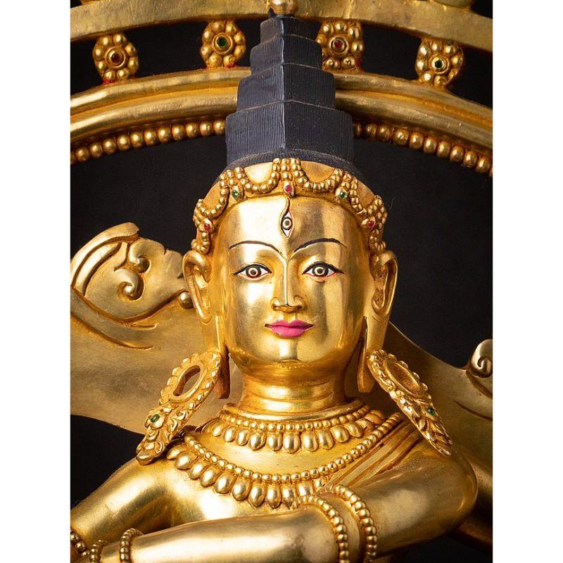 Sehr schöne vergoldete Bronze Shiva Nataraja aus Nepal (Nepalesisch) im Angebot