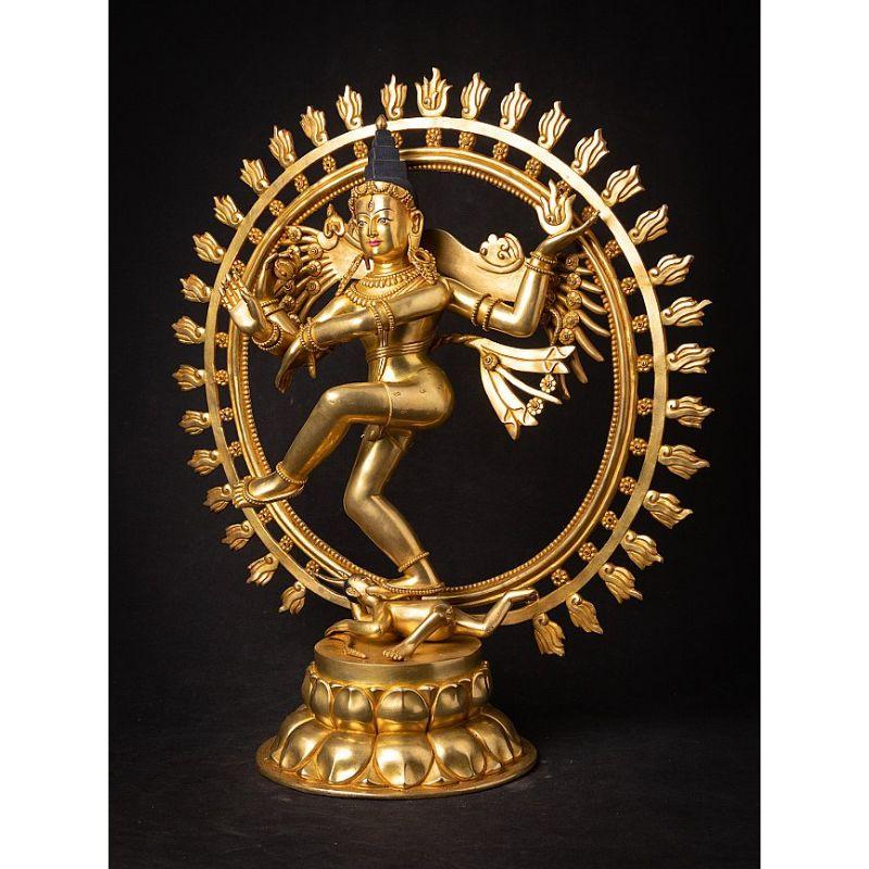 Sehr schöne vergoldete Bronze Shiva Nataraja aus Nepal im Zustand „Gut“ im Angebot in DEVENTER, NL