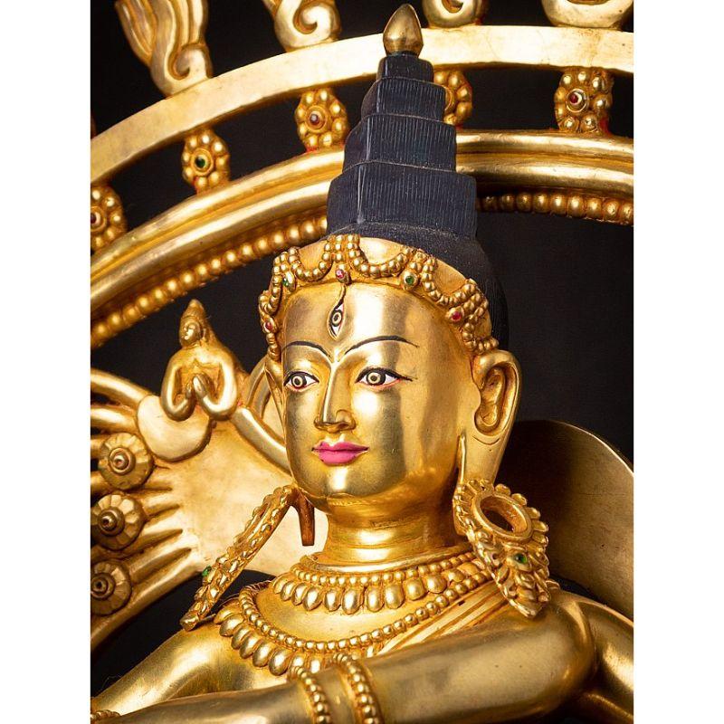 Sehr schöne vergoldete Bronze Shiva Nataraja aus Nepal im Angebot 1