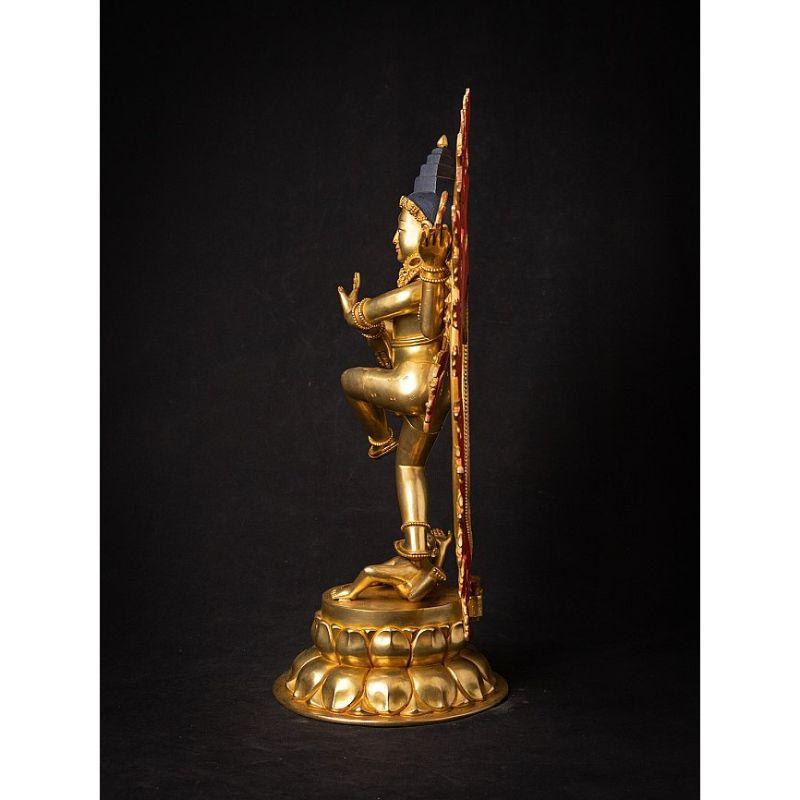 Contemporary Very Beautiful Gilded Bronze Shiva Nataraja from Nepal For Sale