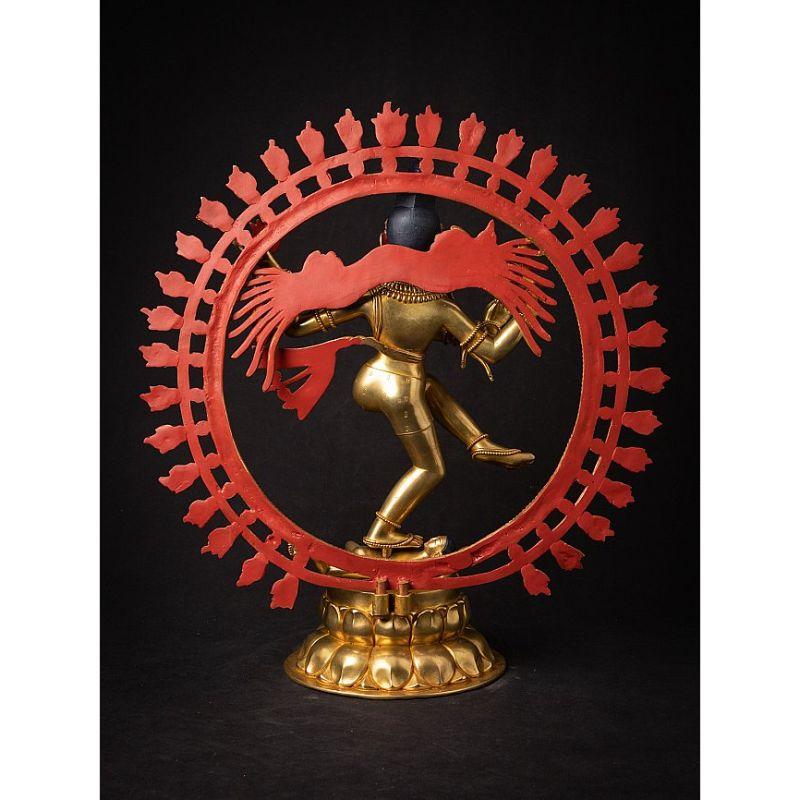 Sehr schöne vergoldete Bronze Shiva Nataraja aus Nepal im Angebot 3