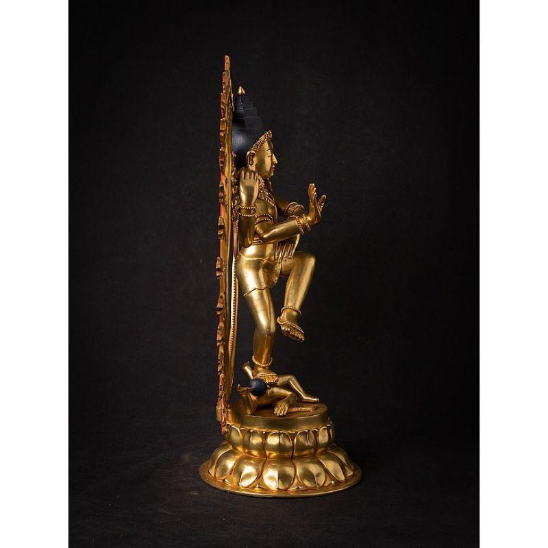 Sehr schöne vergoldete Bronze Shiva Nataraja aus Nepal im Angebot 4