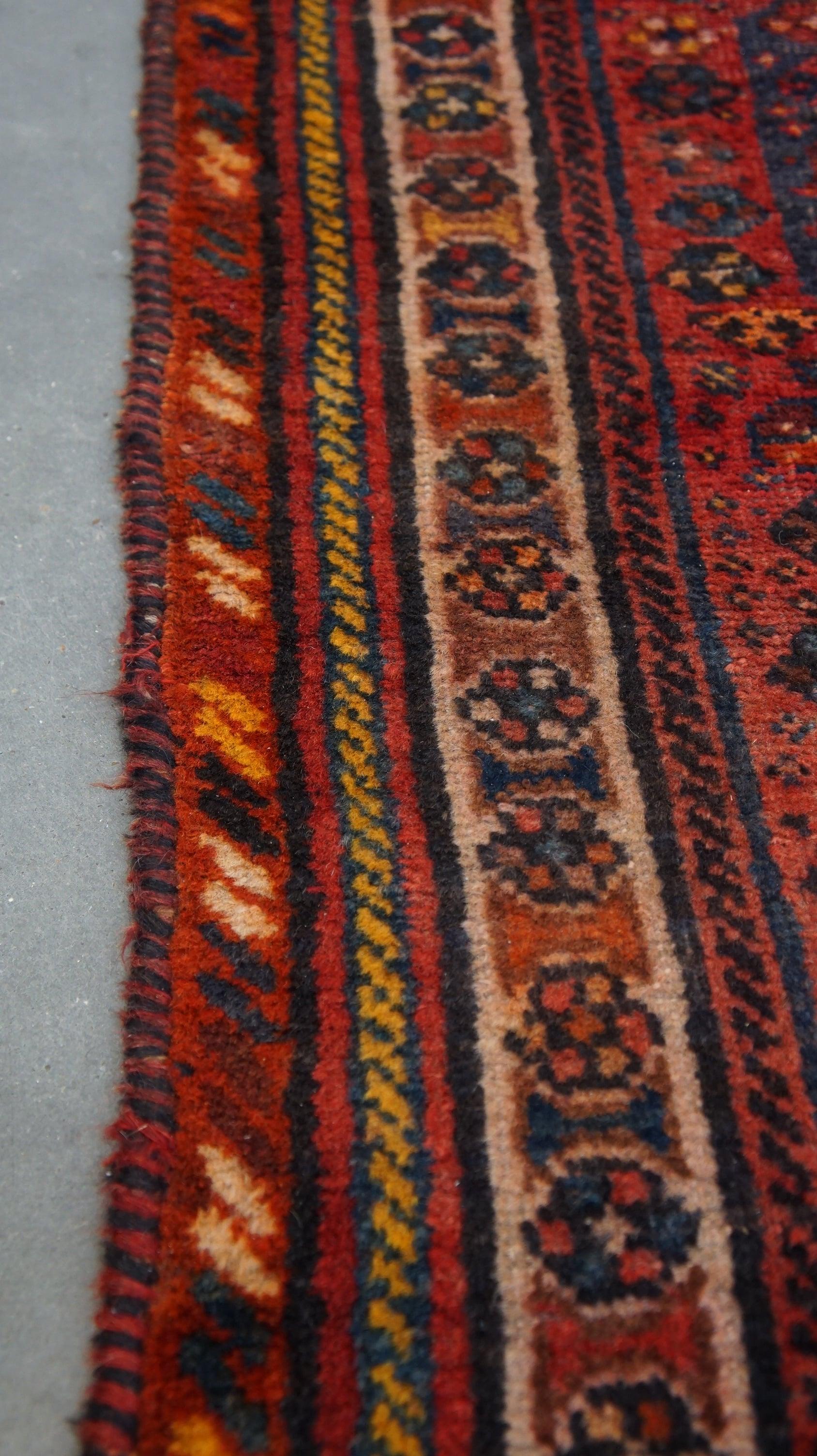 Hand-Crafted Very beautiful hand-knotted oriental rug with mainly red and purple colors For Sale