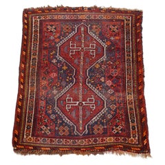 Very beautiful hand-knotted oriental rug with mainly red and purple colors