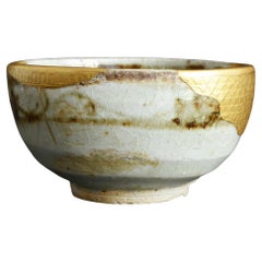 Sehr schöne japanische antike Keramikschale / Teeschale / Edo-Periode / Kintsugi