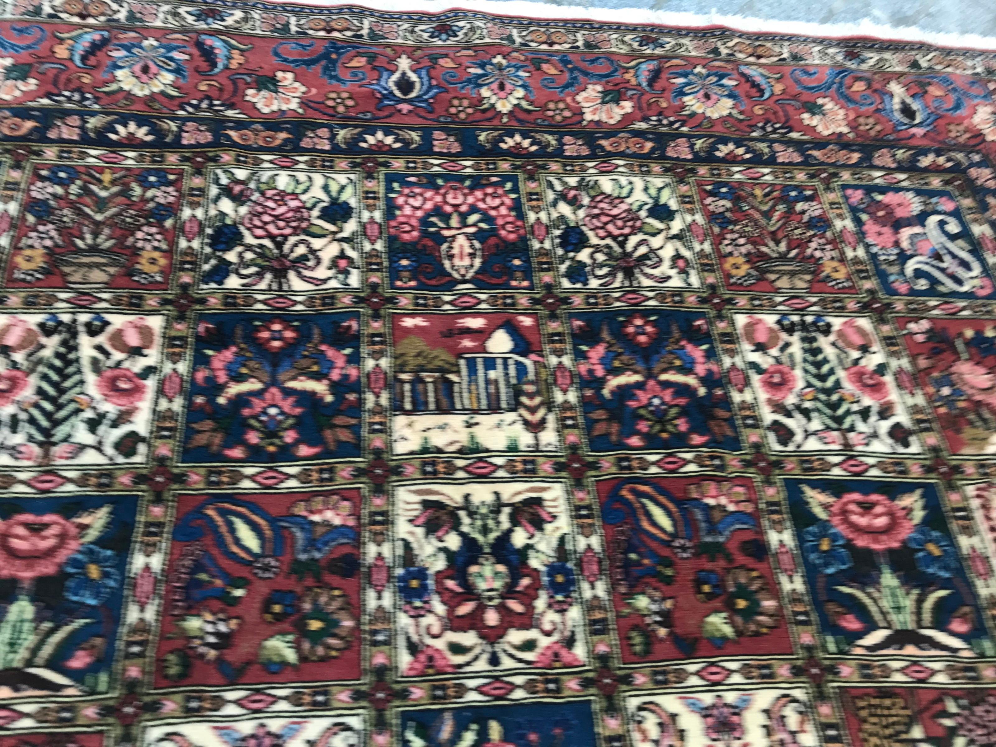 Very Beautiful Large Vintage Charshotor Bakhtiar Rug For Sale 3