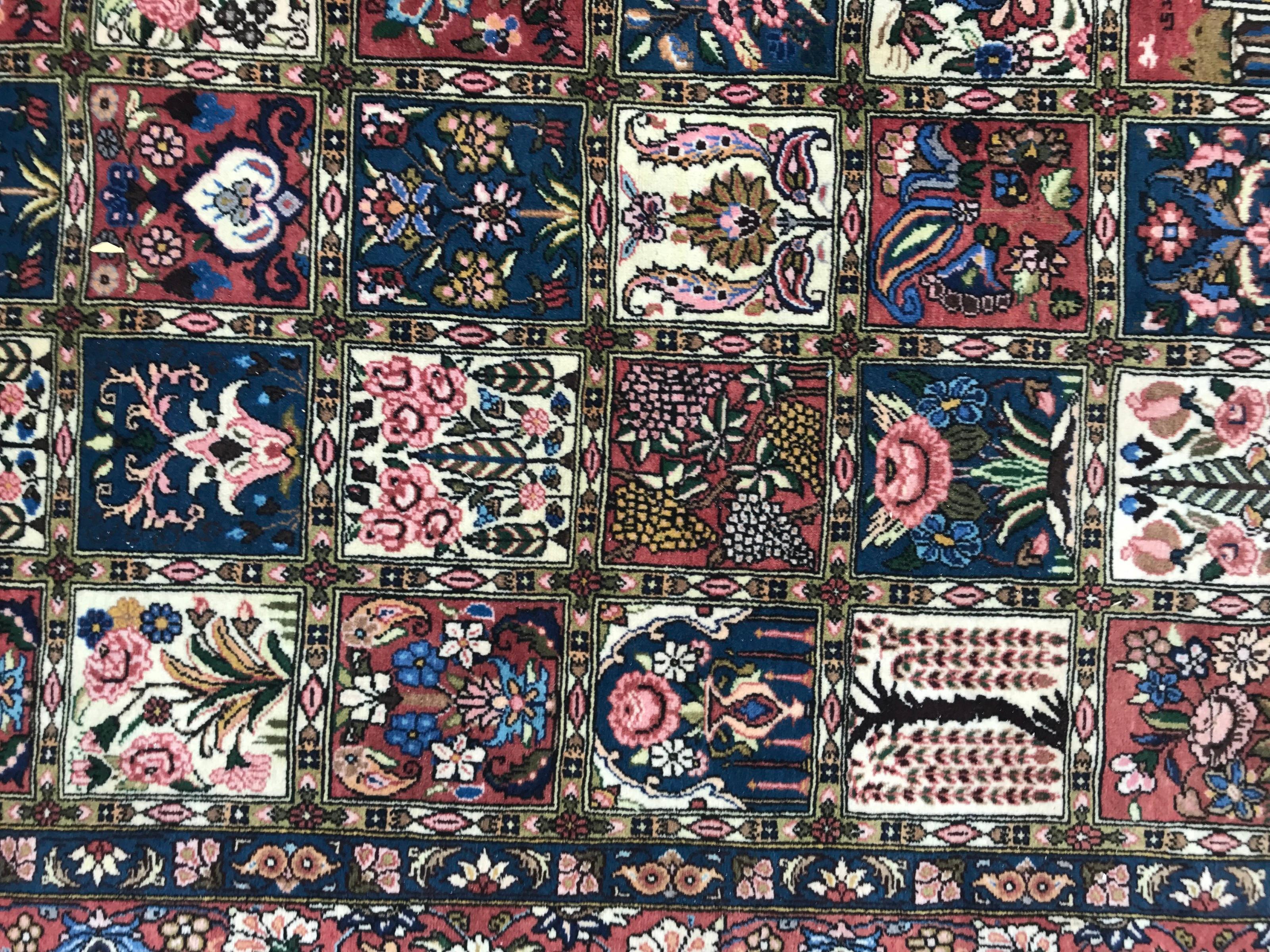 Hand-Knotted Very Beautiful Large Vintage Charshotor Bakhtiar Rug For Sale