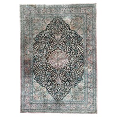 Very beautiful large Vintage silk Qom rug