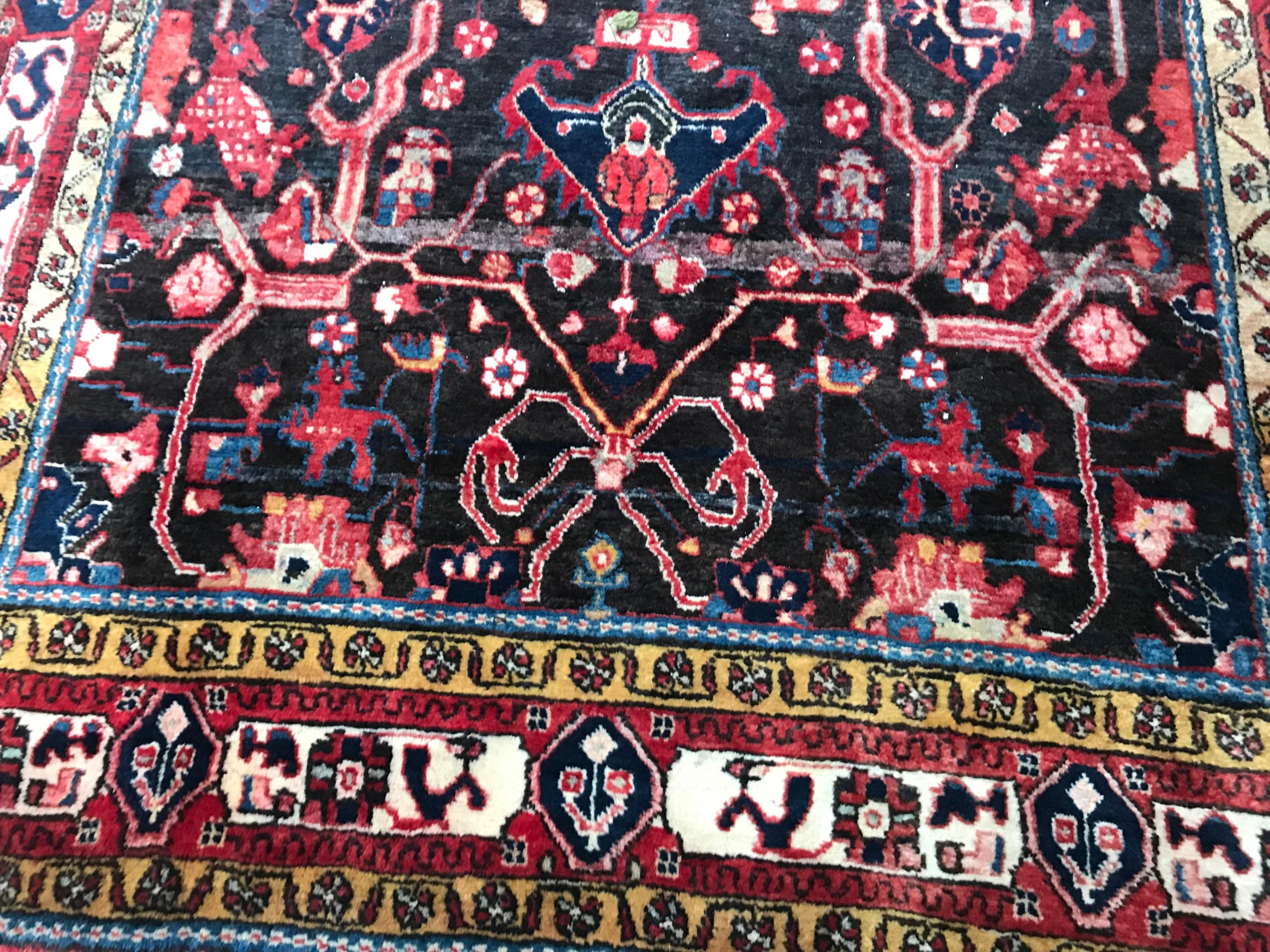 Preciosa alfombra kurda de mediados del siglo XX en venta 1
