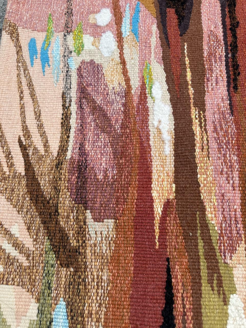 Very beautiful mid century French Aubusson tapestry by « Thérèse Le Guen » For Sale 4