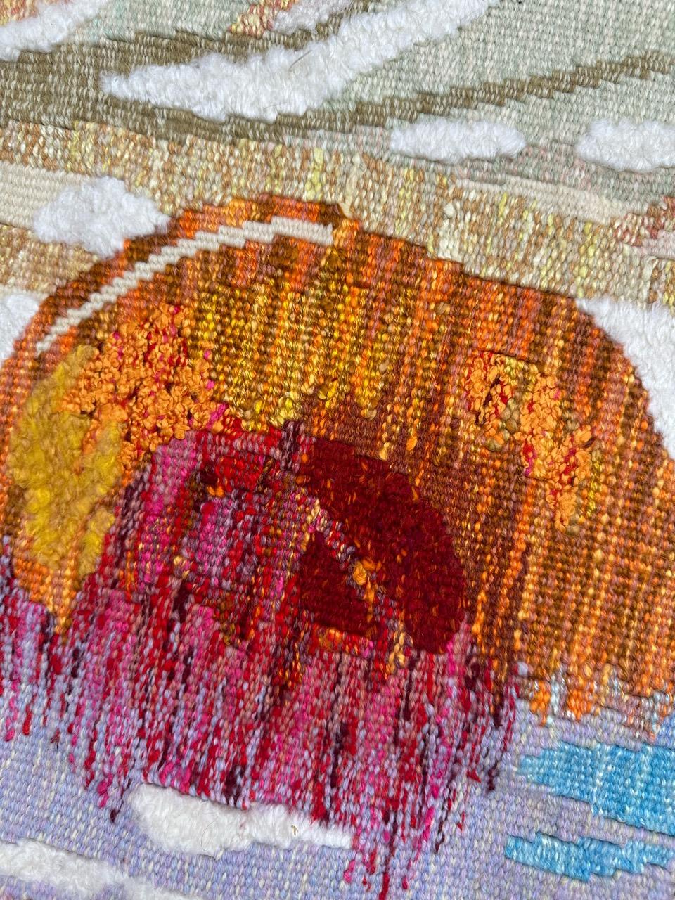 Very beautiful mid century French Aubusson tapestry by « Thérèse Le Guen » For Sale 7