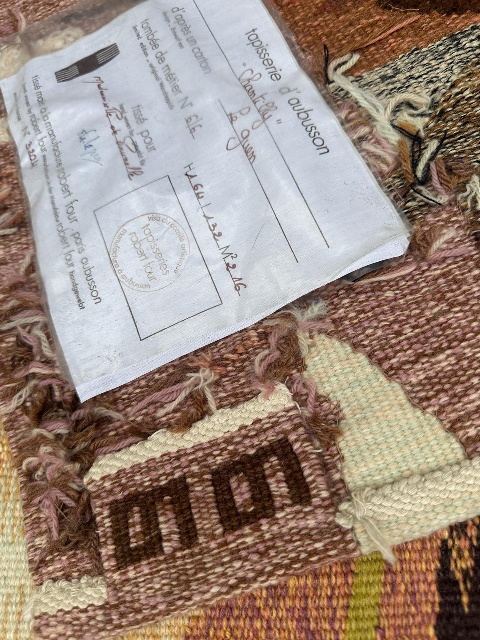 Very beautiful mid century French Aubusson tapestry by « Thérèse Le Guen » For Sale 13