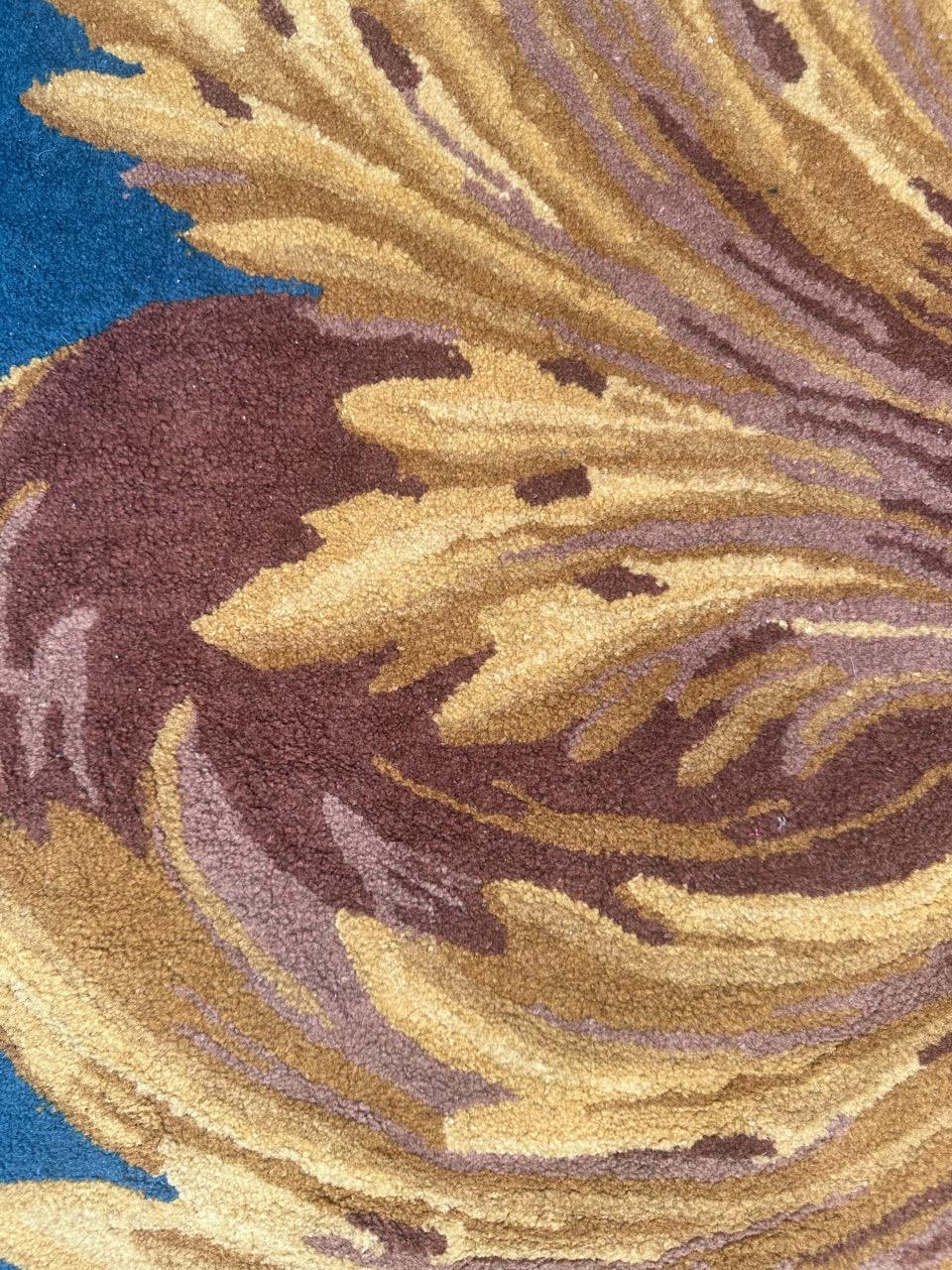 Very beautiful mid century French round Janus savonnerie rug 5