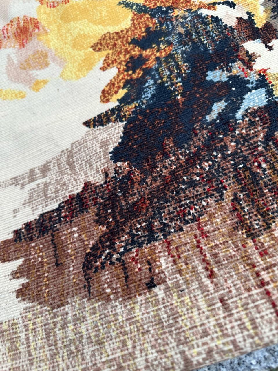 Bobyrug’s Very beautiful mid century French tapestry By « Le Guen » For Sale 8