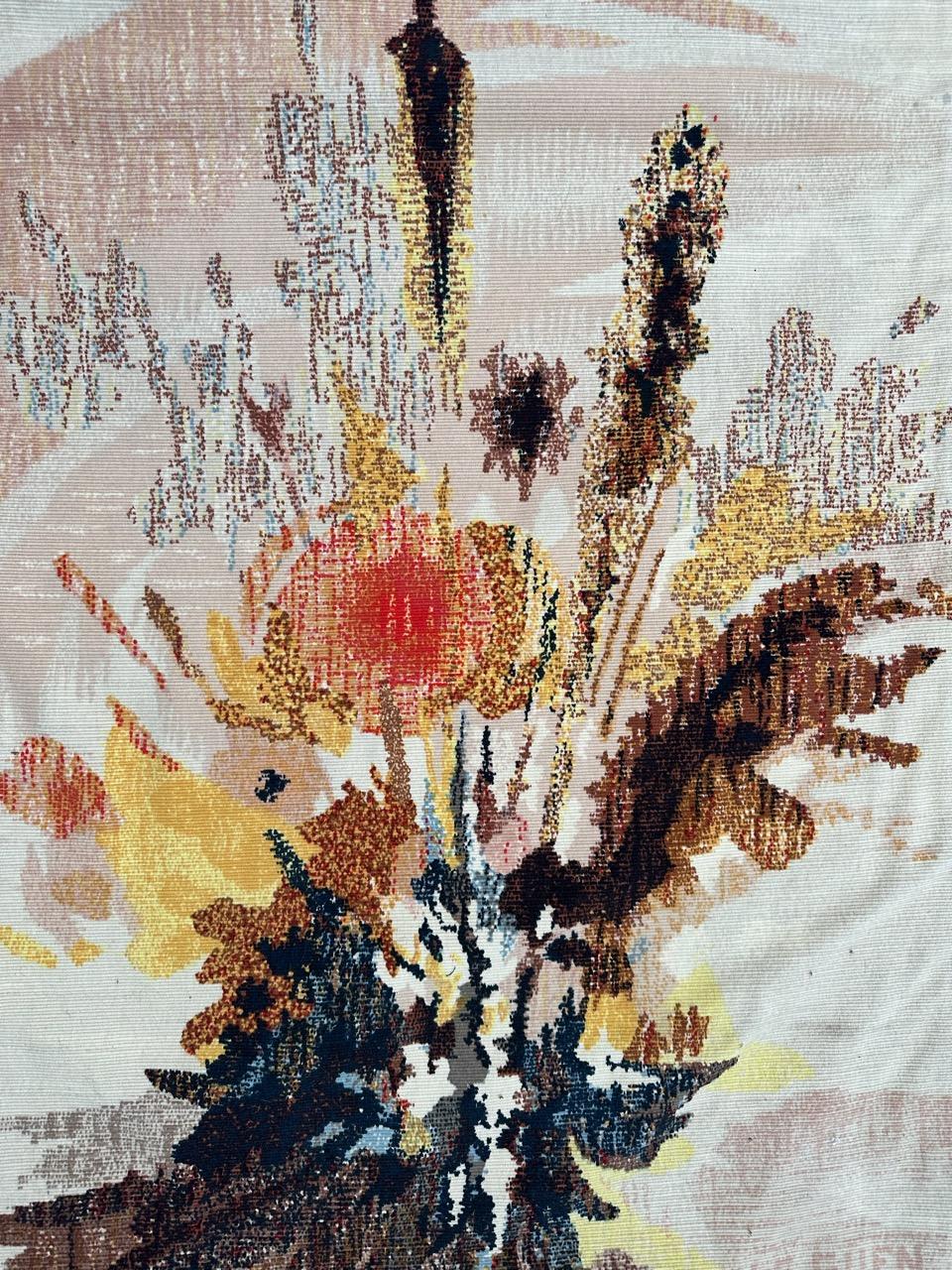 Mid-Century Modern Bobyrug’s Very beautiful mid century French tapestry By « Le Guen » For Sale