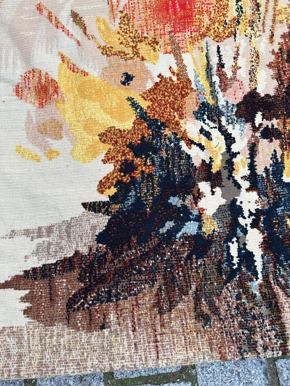 Bobyrug’s Very beautiful mid century French tapestry By « Le Guen » For Sale 2