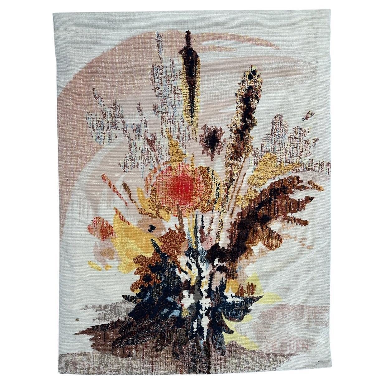 Bobyrug's Very beautiful mid century French tapestry By " Le Guen "
