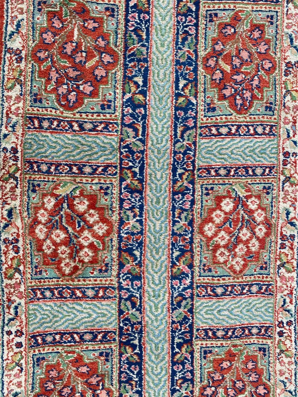 Sultanabad Very Beautiful Mid Century Mahal Floral Savonnerie Design Runner