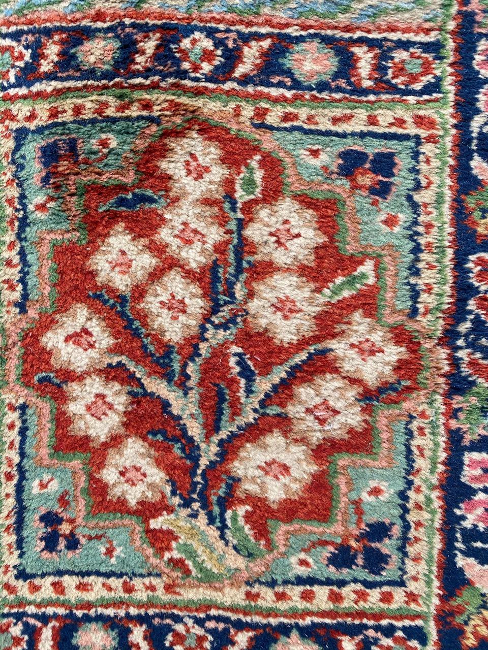 Wool Very Beautiful Mid Century Mahal Floral Savonnerie Design Runner