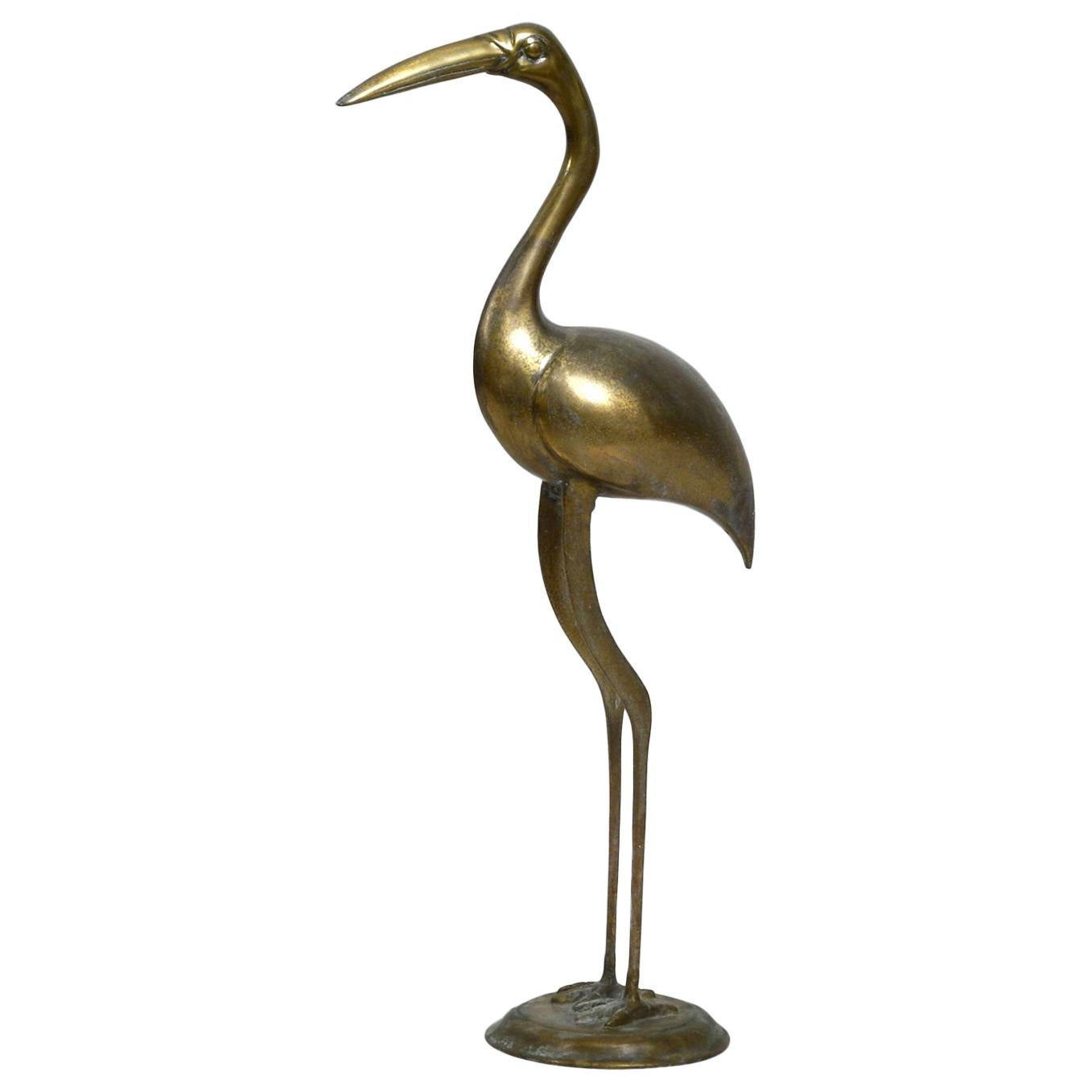 Sehr schöne Mid-Century Modern Extra Large Brass Flamingo als Dekoration