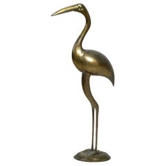 Very Beautiful Mid-Century Modern Extra Large Brass Flamingo as Decoration