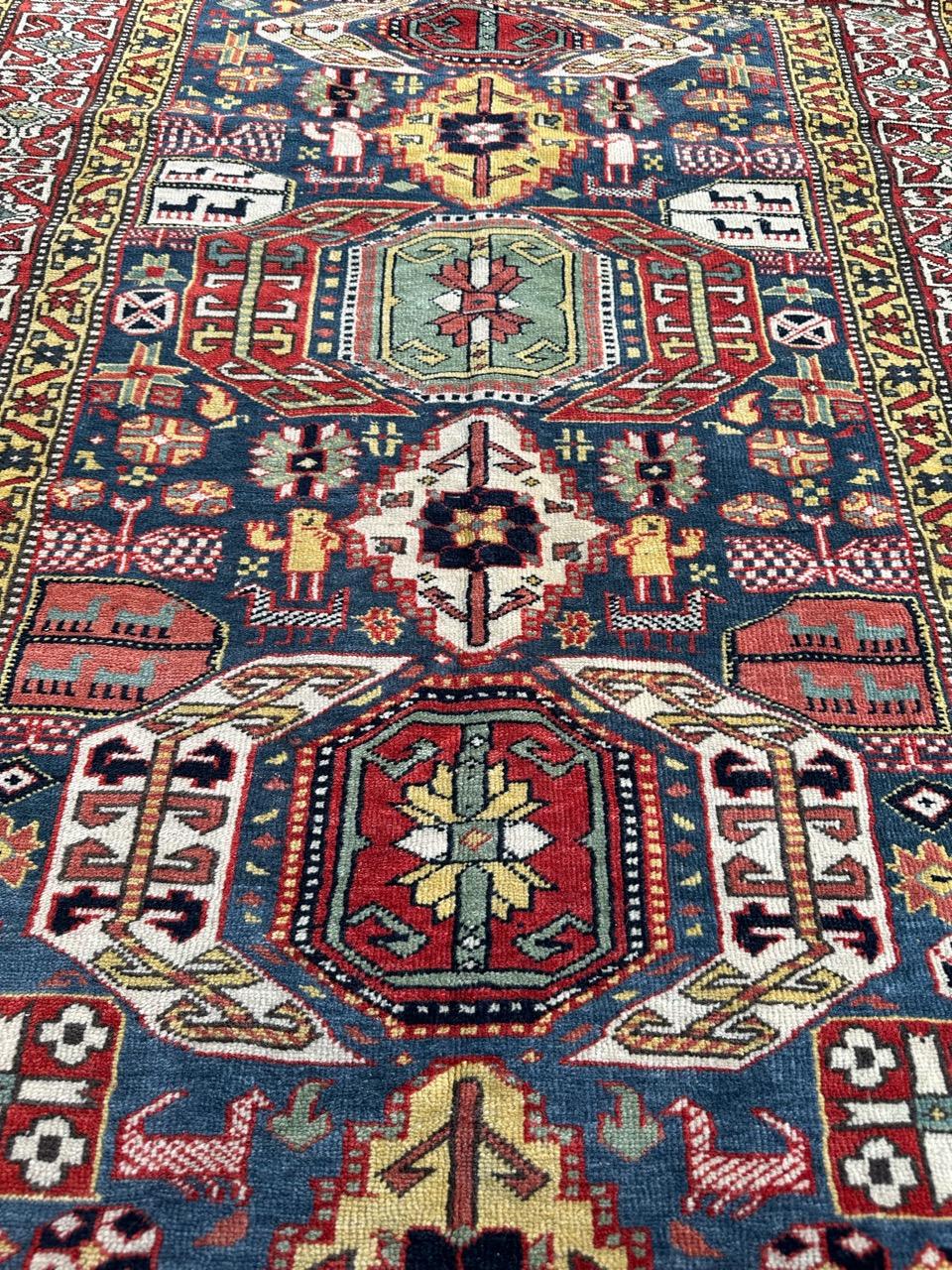 Bobyrug’s Very beautiful mid century shirwan Caucasian rug  For Sale 8