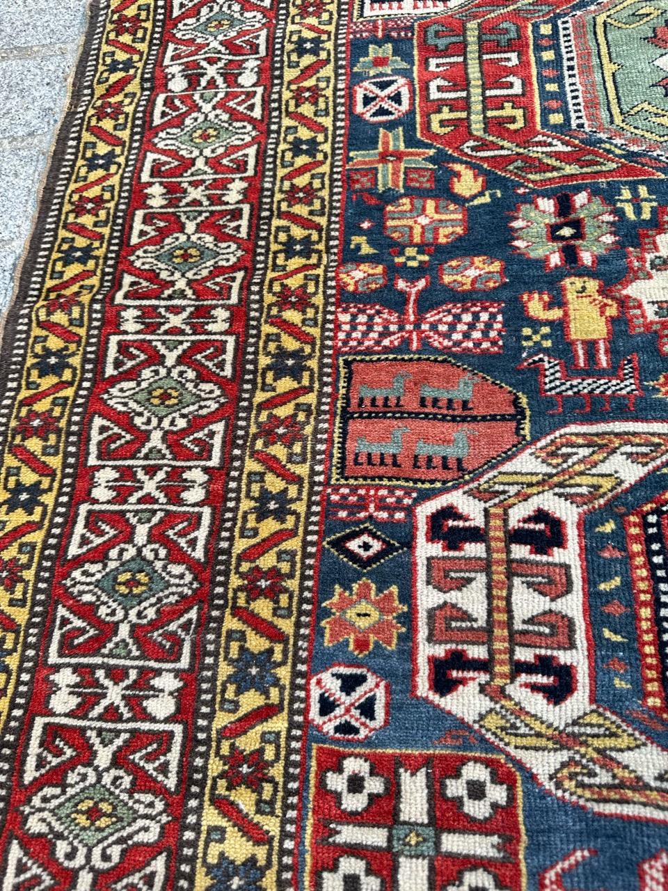 Bobyrug’s Very beautiful mid century shirwan Caucasian rug  For Sale 9