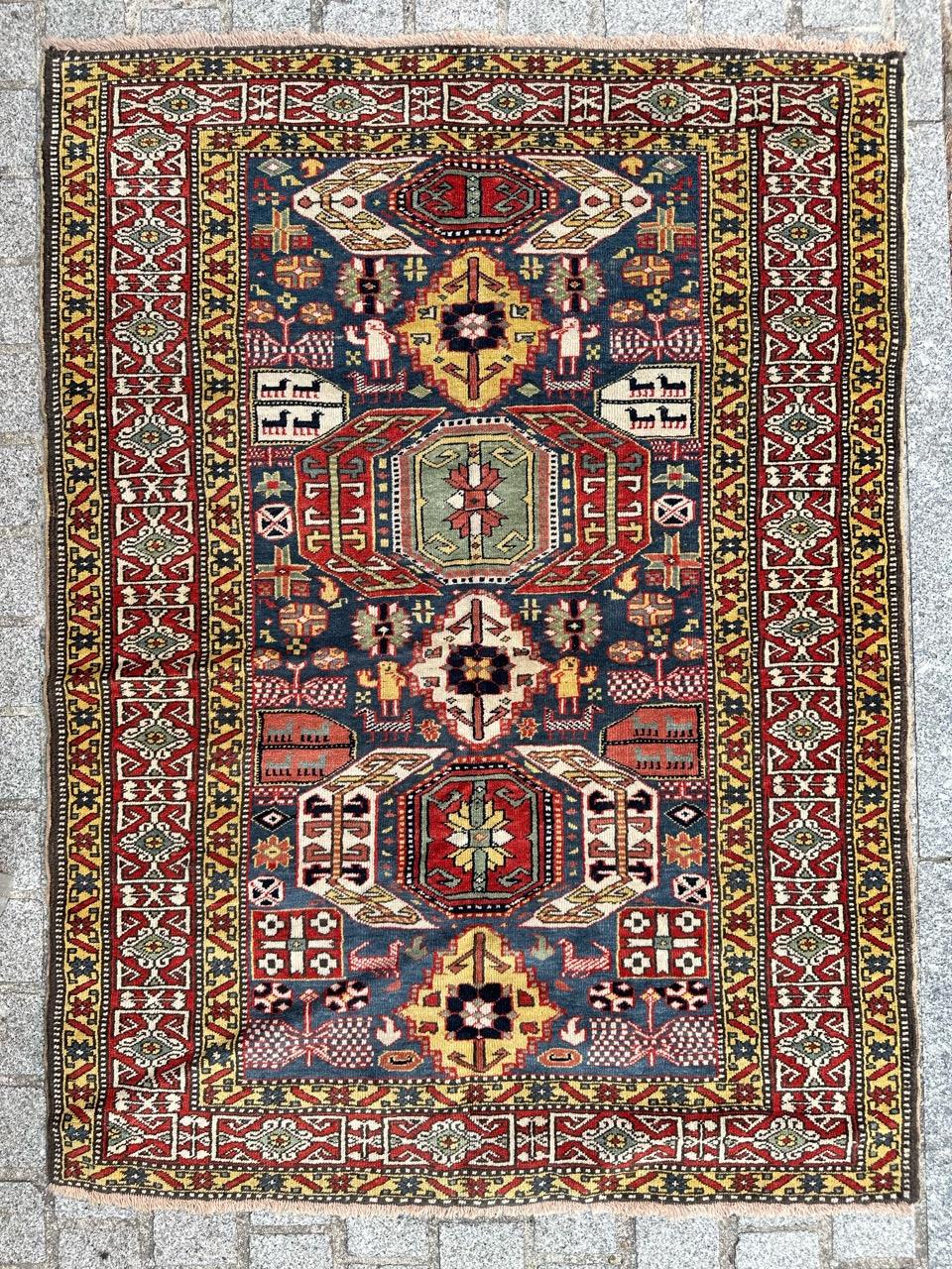 Bobyrug’s Very beautiful mid century shirwan Caucasian rug  For Sale 11