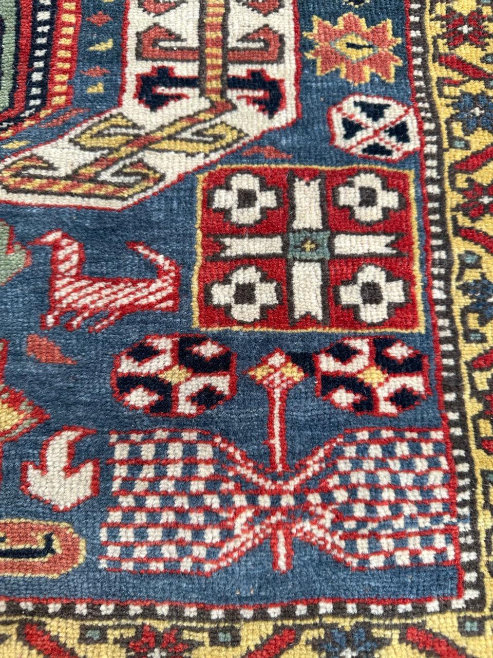 Hand-Knotted Bobyrug’s Very beautiful mid century shirwan Caucasian rug  For Sale