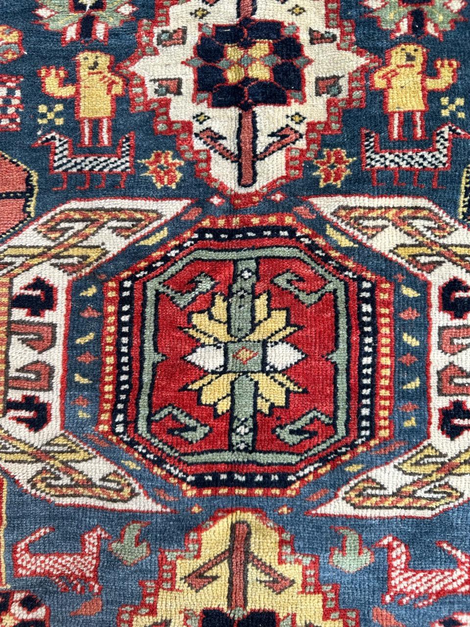 Bobyrug’s Very beautiful mid century shirwan Caucasian rug  In Good Condition For Sale In Saint Ouen, FR