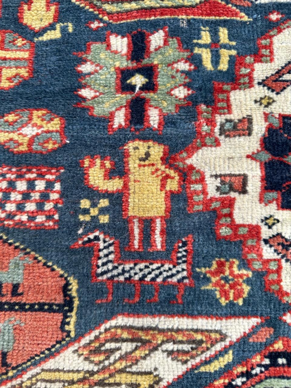 20th Century Bobyrug’s Very beautiful mid century shirwan Caucasian rug  For Sale