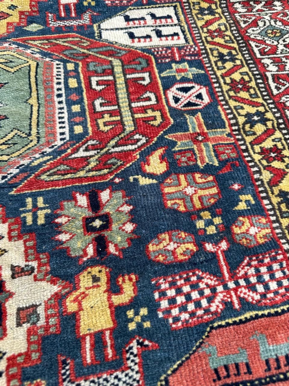 Wool Bobyrug’s Very beautiful mid century shirwan Caucasian rug  For Sale