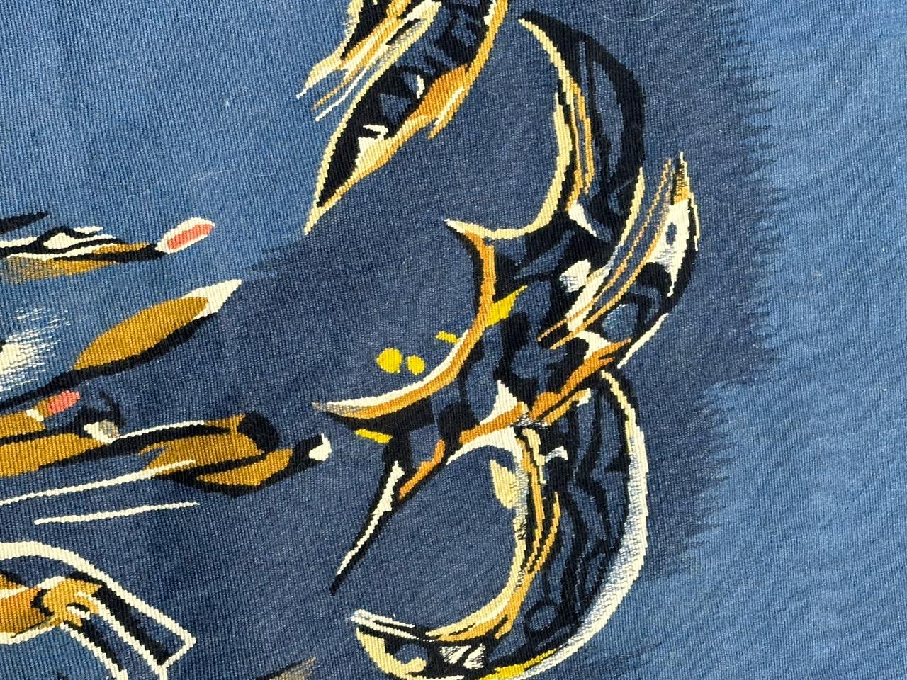Schöner moderner Aubusson-Wandteppich von Pinon im Angebot 3