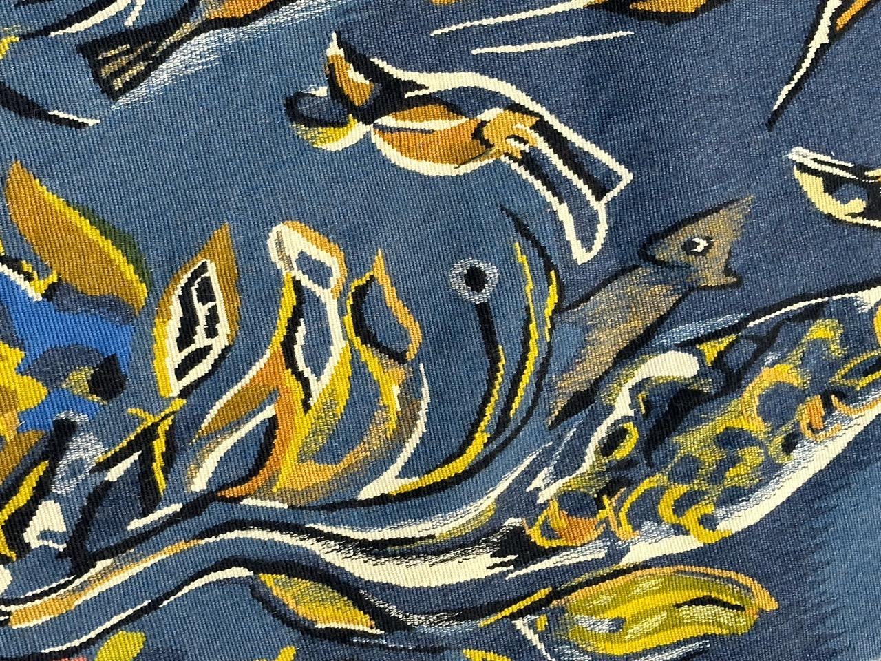 Schöner moderner Aubusson-Wandteppich von Pinon im Angebot 4