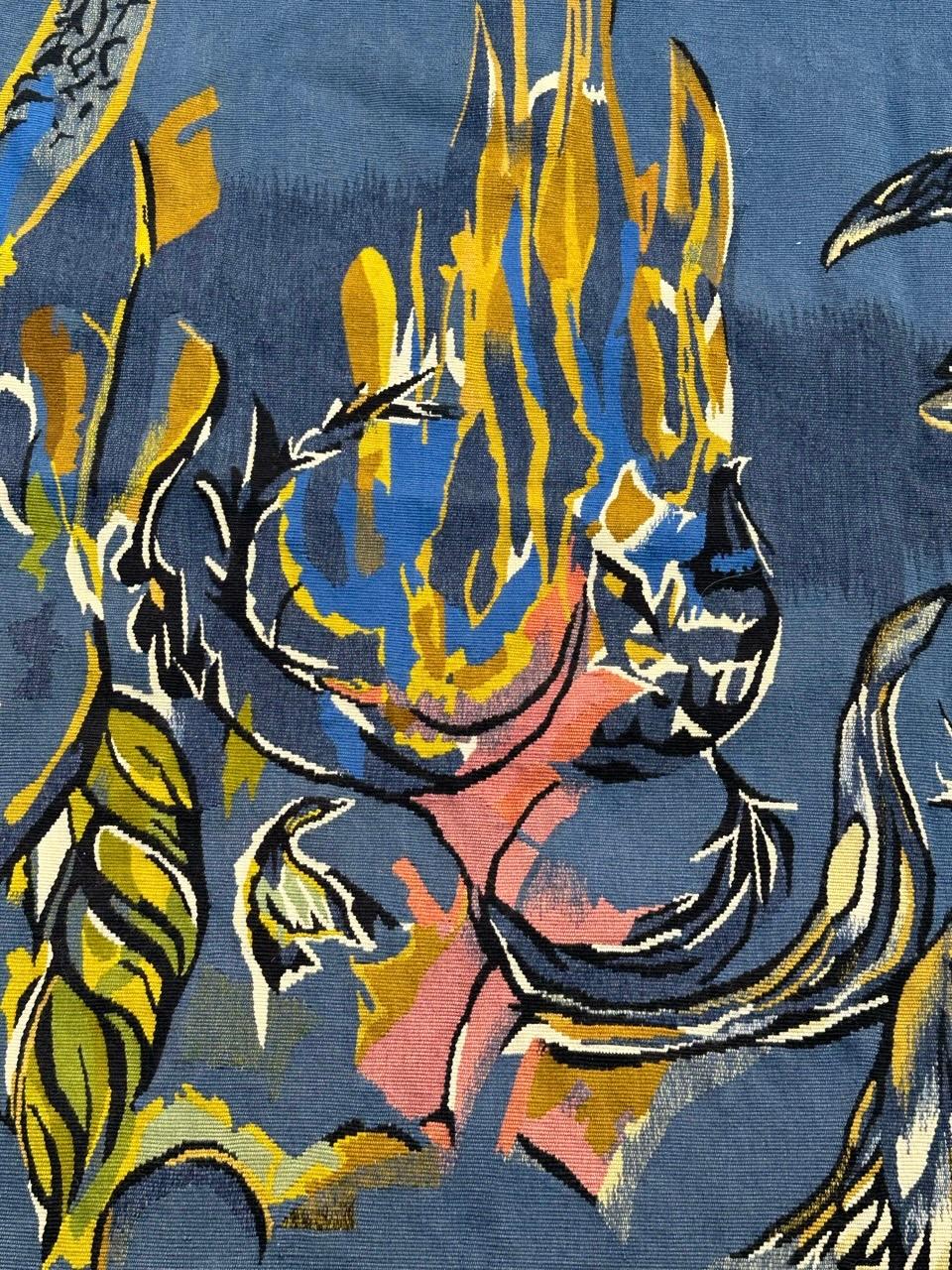 Schöner moderner Aubusson-Wandteppich von Pinon (Handgewebt) im Angebot