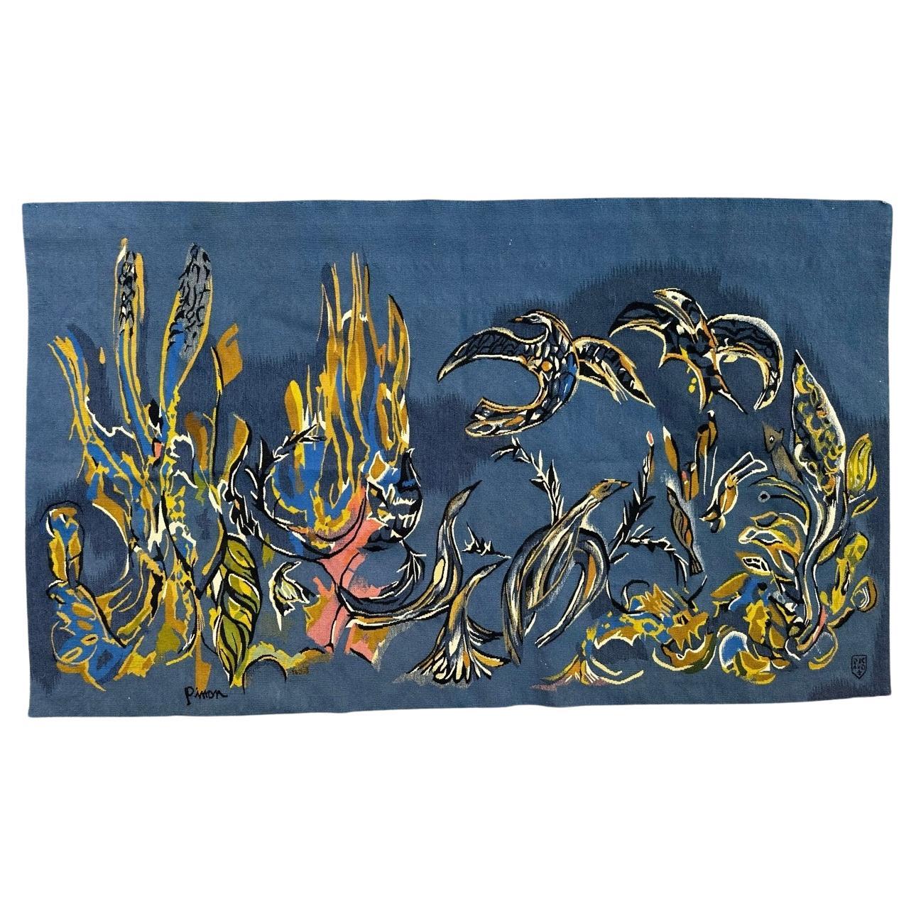 Bellissimo arazzo Aubusson moderno di Pinon