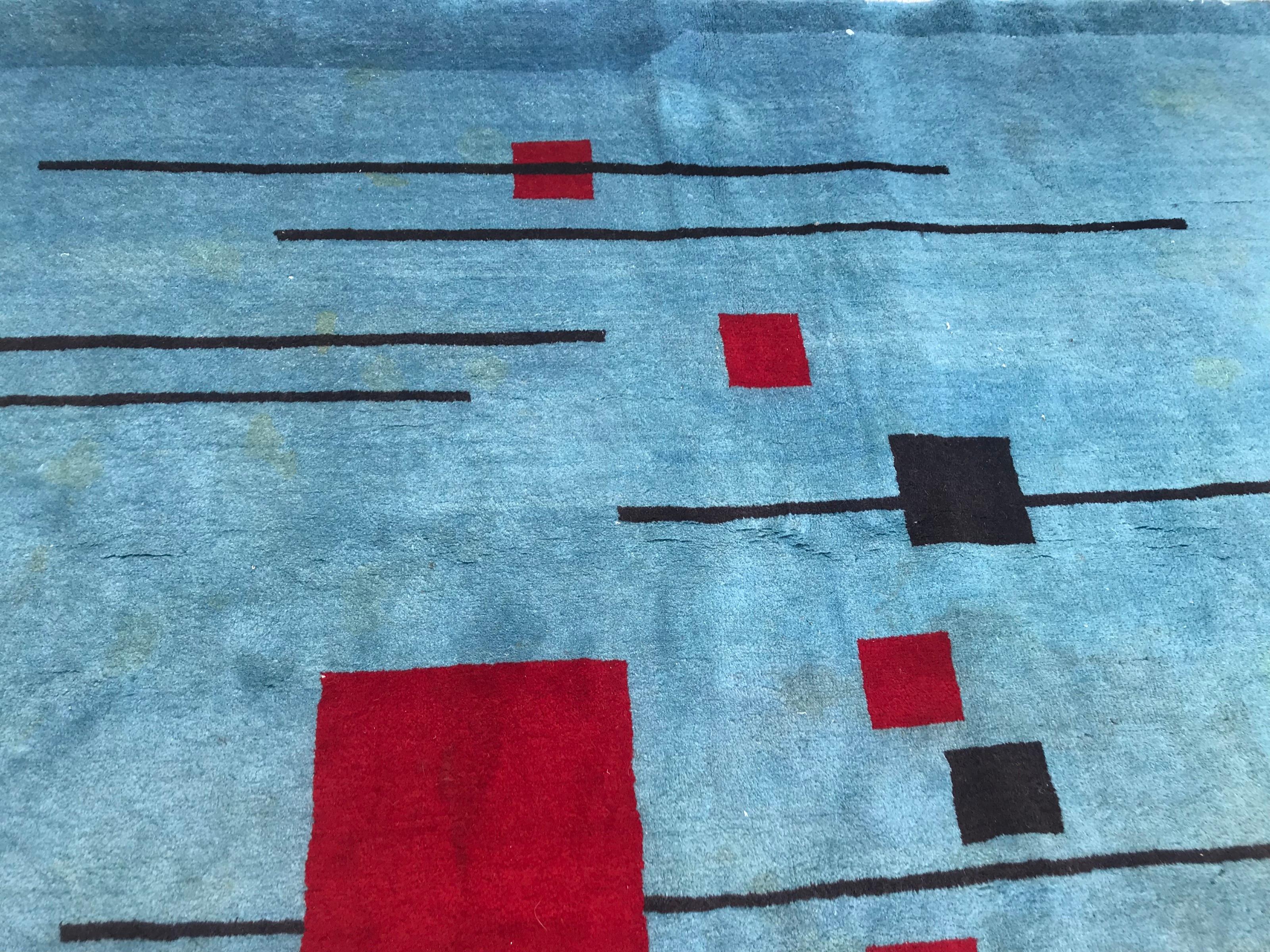 Indien Bobyrug's Very Beautiful Modern Hand Knotted Rugs (très beau tapis moderne noué à la main) en vente