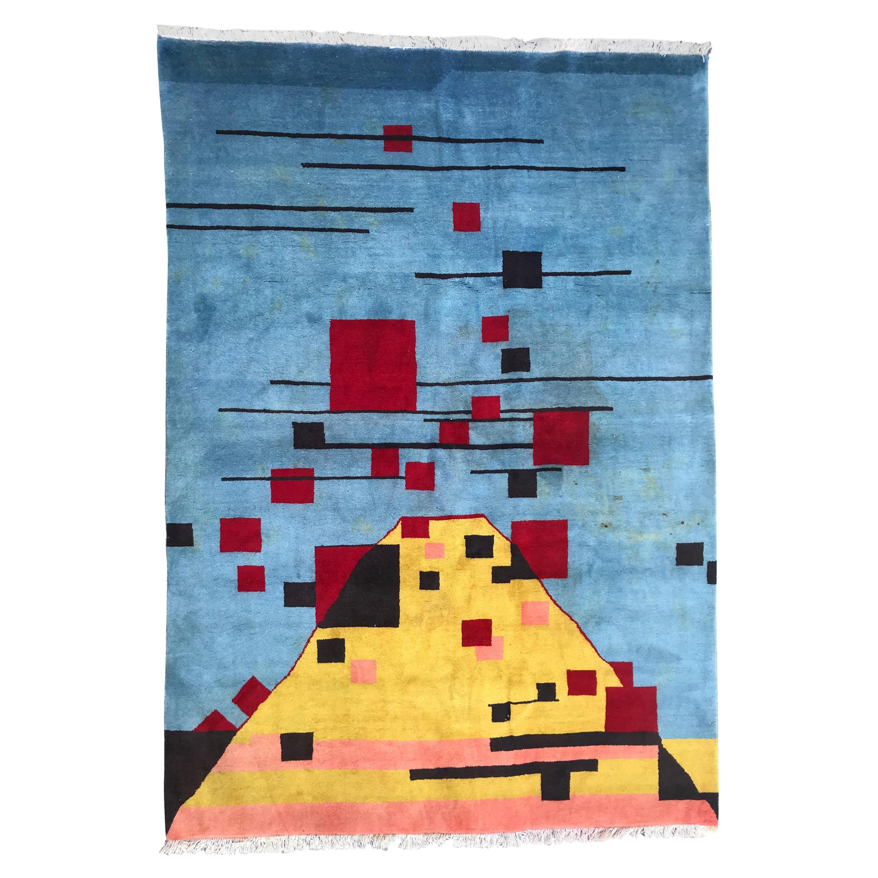 Bobyrug’s Very Beautiful Modern Hand Knotted Rug For Sale