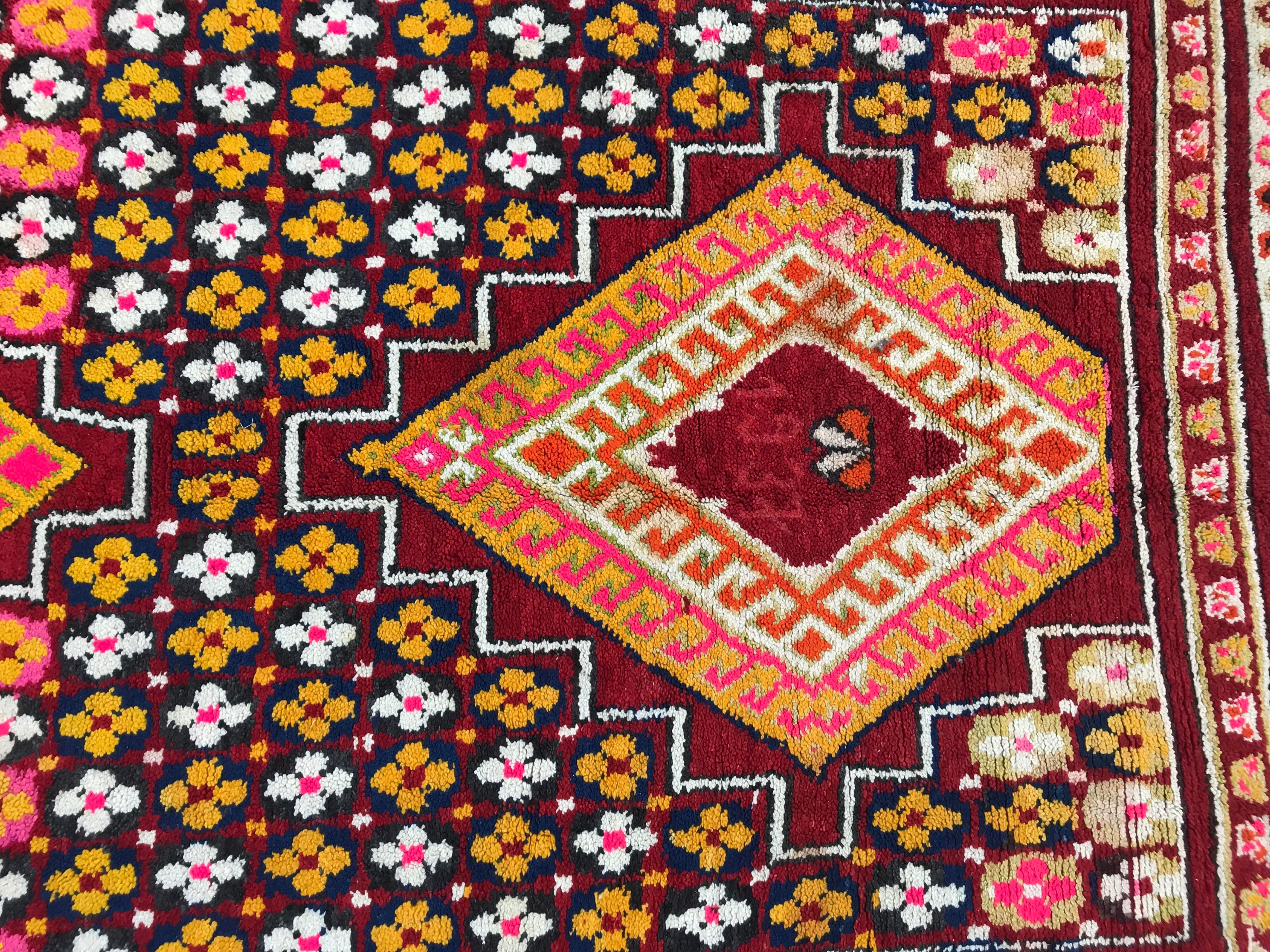 Tribal Bobyrug’s Very Beautiful Moroccan Berbere Colorful Rug For Sale