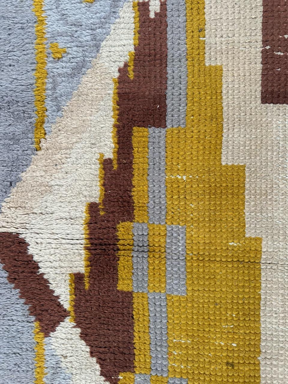 Very beautiful original french art deco rug by Cransac For Sale 2