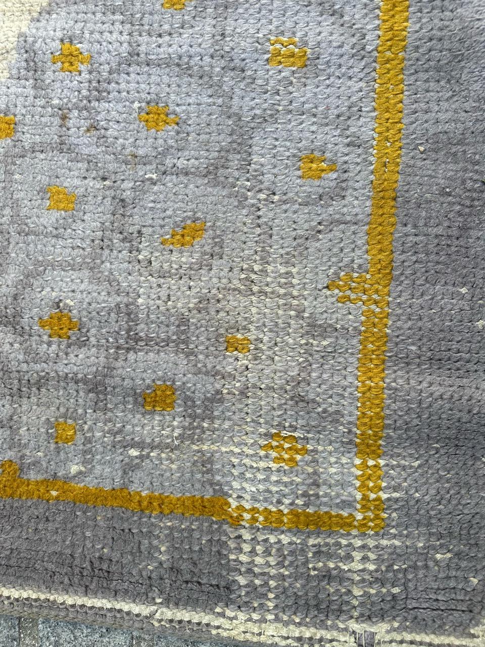 Very beautiful original french art deco rug by Cransac For Sale 5