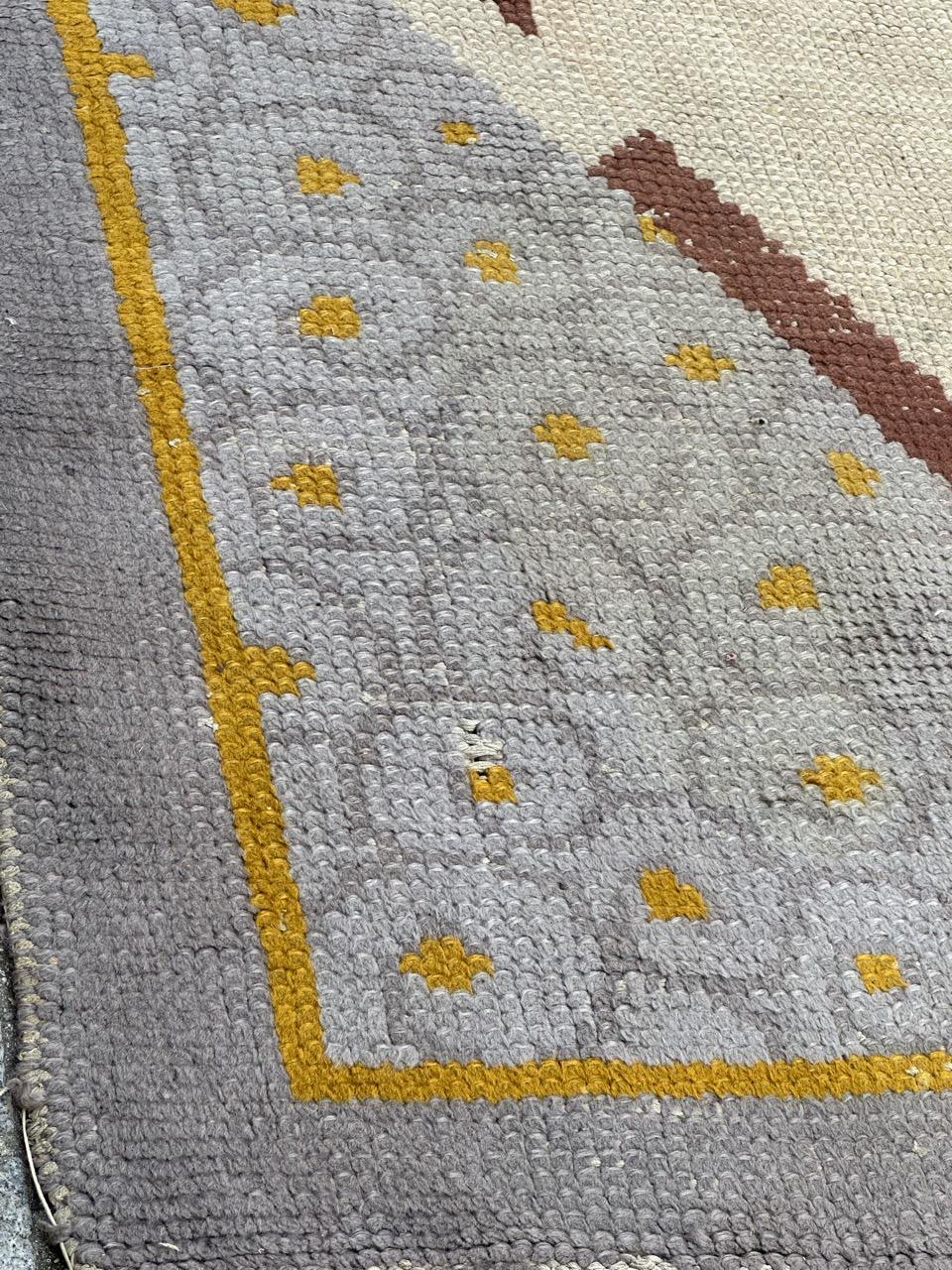 Very beautiful original french art deco rug by Cransac For Sale 8