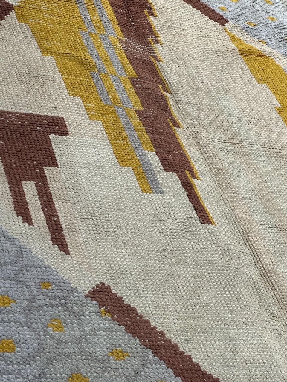 Very beautiful original french art deco rug by Cransac For Sale 9