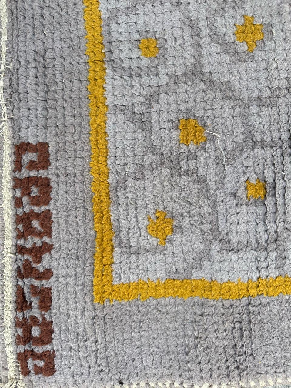 Hand-Knotted Very beautiful original french art deco rug by Cransac For Sale