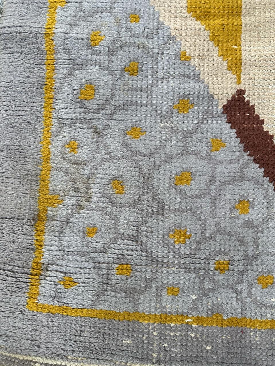 Wool Very beautiful original french art deco rug by Cransac For Sale