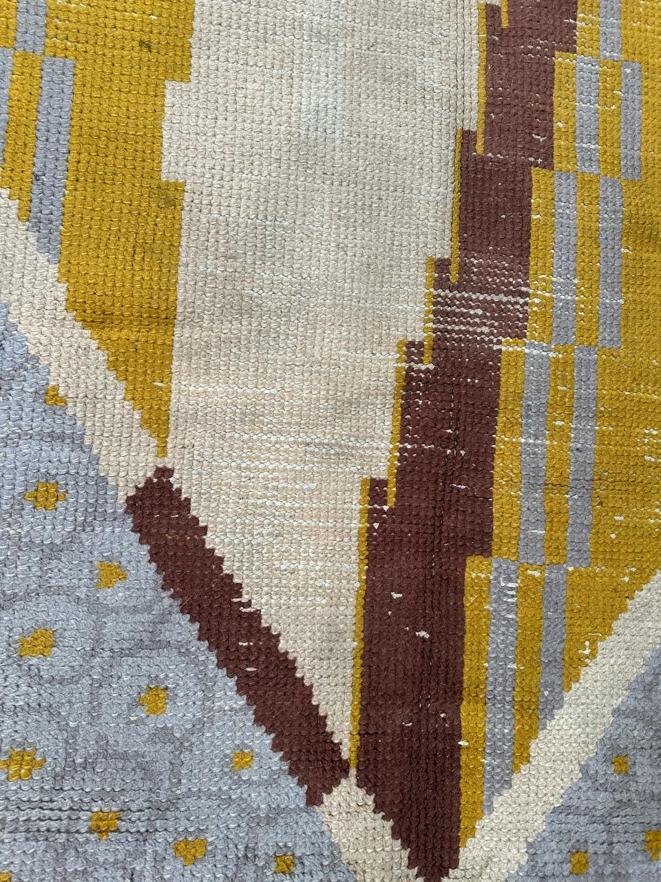 Very beautiful original french art deco rug by Cransac For Sale 1